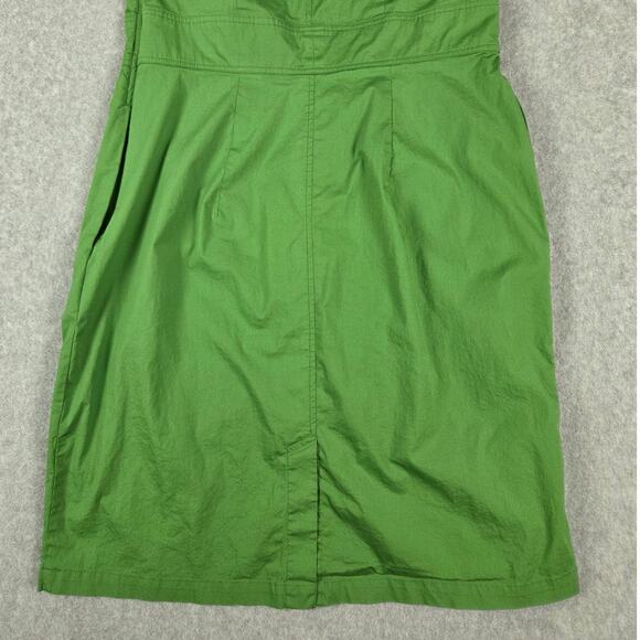 eShakti Dress Size 1X 16W Green Scallop Neck Cap Sleeves Side Zipper Pockets - Picture 10 of 16